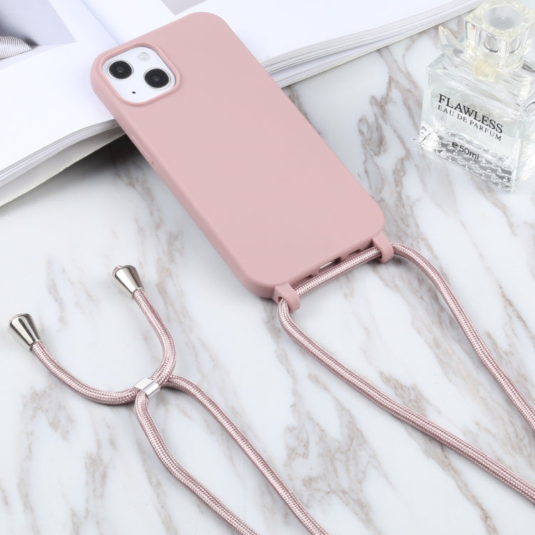 For iPhone 16 Pro Candy Colors TPU Protective Phone Case with Lanyard (Rose Gold) - iPhone 16 Pro Cases by PMC Jewellery | Online Shopping South Africa | PMC Jewellery | Buy Now Pay Later Mobicred