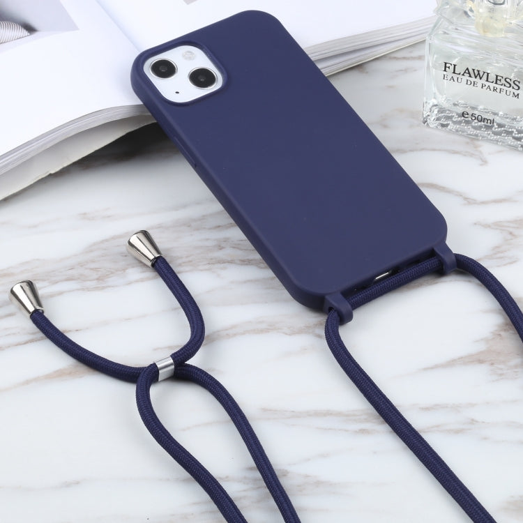 For iPhone 16 Pro Candy Colors TPU Protective Phone Case with Lanyard (Dark Blue) - iPhone 16 Pro Cases by PMC Jewellery | Online Shopping South Africa | PMC Jewellery | Buy Now Pay Later Mobicred