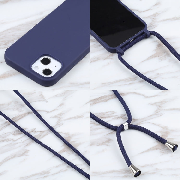 For iPhone 16 Pro Candy Colors TPU Protective Phone Case with Lanyard (Dark Blue) - iPhone 16 Pro Cases by PMC Jewellery | Online Shopping South Africa | PMC Jewellery | Buy Now Pay Later Mobicred