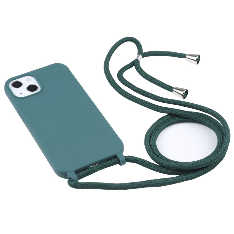 For iPhone 16 Plus Candy Colors TPU Protective Phone Case with Lanyard(Dark Green) - iPhone 16 Plus Cases by PMC Jewellery | Online Shopping South Africa | PMC Jewellery | Buy Now Pay Later Mobicred