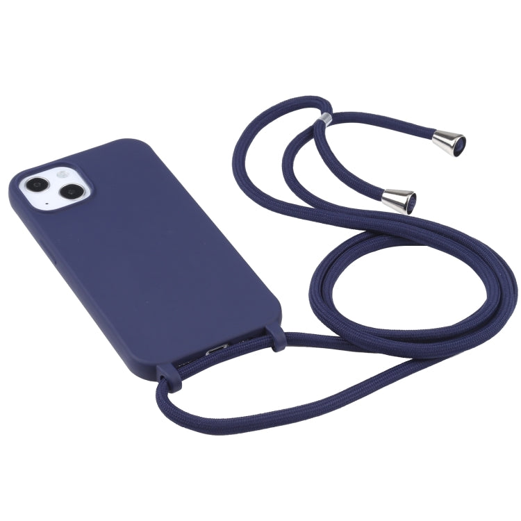 For iPhone 16 Plus Candy Colors TPU Protective Phone Case with Lanyard(Dark Blue) - iPhone 16 Plus Cases by PMC Jewellery | Online Shopping South Africa | PMC Jewellery | Buy Now Pay Later Mobicred