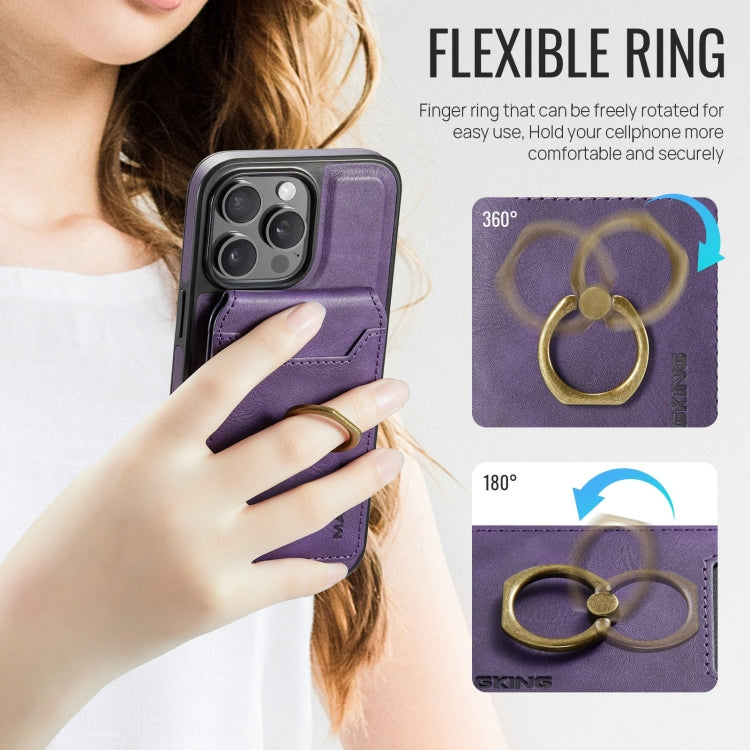 For iPhone 15 Pro Max DG.MING K1 MagSafe Detachable Wallet RFID Back Cover Phone Case(Purple) - iPhone 15 Pro Max Cases by DG.MING | Online Shopping South Africa | PMC Jewellery | Buy Now Pay Later Mobicred