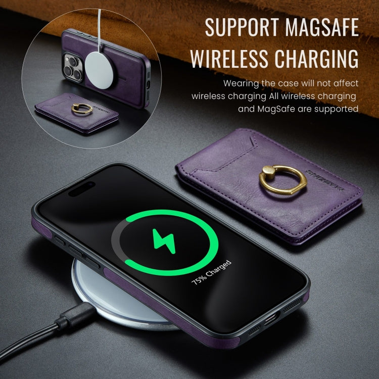 For iPhone 15 Pro DG.MING K1 MagSafe Detachable Wallet RFID Back Cover Phone Case(Purple) - iPhone 15 Pro Cases by DG.MING | Online Shopping South Africa | PMC Jewellery | Buy Now Pay Later Mobicred