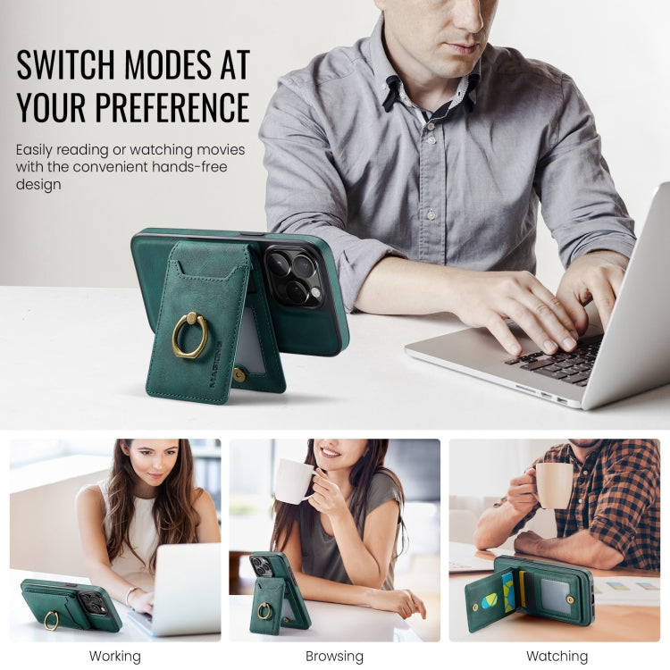 For iPhone 15 Pro DG.MING K1 MagSafe Detachable Wallet RFID Back Cover Phone Case(Green) - free shipping - PMC Jewellery - Order now!