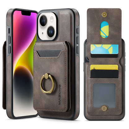 For iPhone 14 Plus DG.MING K1 MagSafe Detachable Wallet RFID Back Cover Phone Case(Coffee) - iPhone 14 Plus Cases by DG.MING | Online Shopping South Africa | PMC Jewellery | Buy Now Pay Later Mobicred