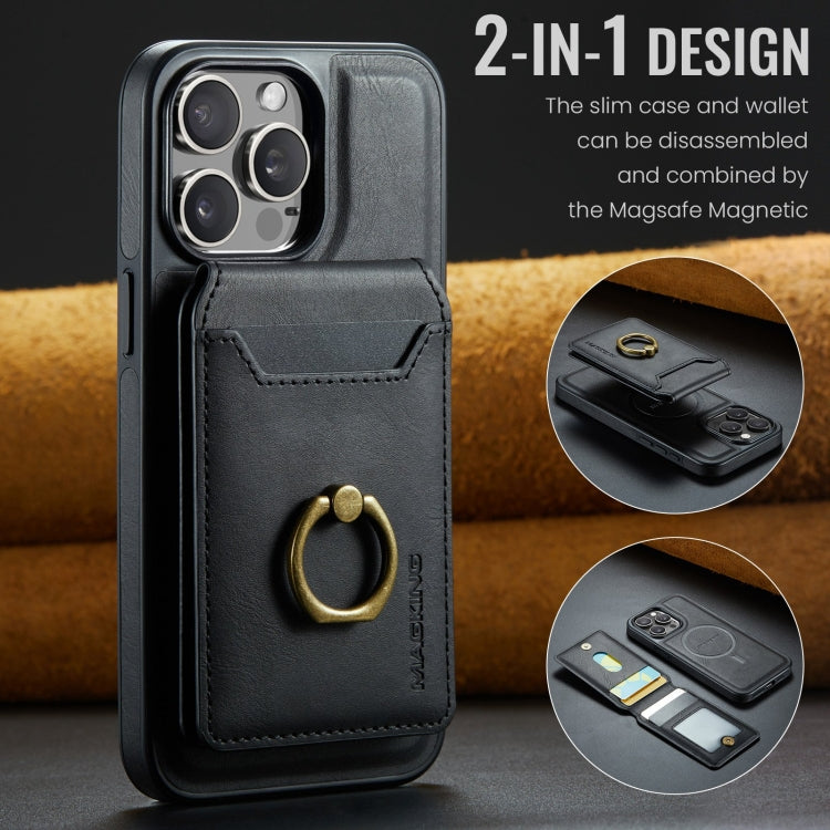 For iPhone 14 Plus DG.MING K1 MagSafe Detachable Wallet RFID Back Cover Phone Case(Black) - iPhone 14 Plus Cases by DG.MING | Online Shopping South Africa | PMC Jewellery | Buy Now Pay Later Mobicred