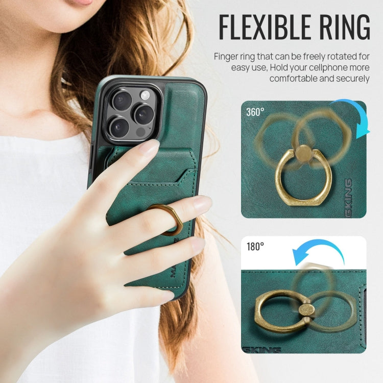 For iPhone 14 Plus MAGKING K1 MagSafe Detachable Wallet RFID Back Cover Phone Case(Green) - free shipping - PMC Jewellery - Order now!