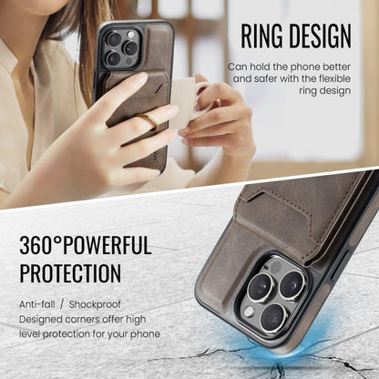 For iPhone 14 DG.MING K1 MagSafe Detachable Wallet RFID Back Cover Phone Case(Coffee) - iPhone 14 Cases by DG.MING | Online Shopping South Africa | PMC Jewellery | Buy Now Pay Later Mobicred