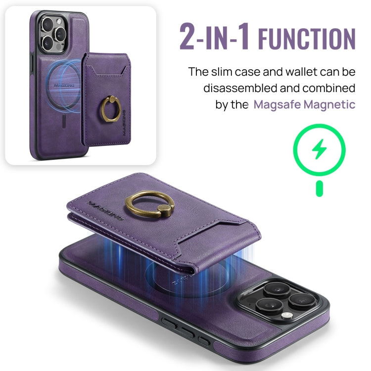 For iPhone 14 Pro Max DG.MING K1 MagSafe Detachable Wallet RFID Back Cover Phone Case(Purple) - iPhone 14 Pro Max Cases by DG.MING | Online Shopping South Africa | PMC Jewellery | Buy Now Pay Later Mobicred