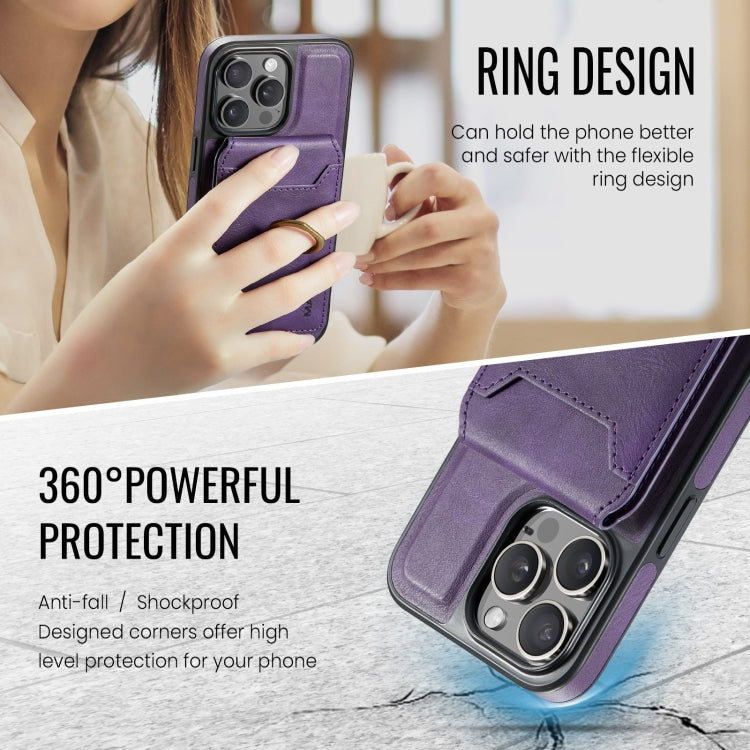 For iPhone 14 Pro Max DG.MING K1 MagSafe Detachable Wallet RFID Back Cover Phone Case(Purple) - iPhone 14 Pro Max Cases by DG.MING | Online Shopping South Africa | PMC Jewellery | Buy Now Pay Later Mobicred