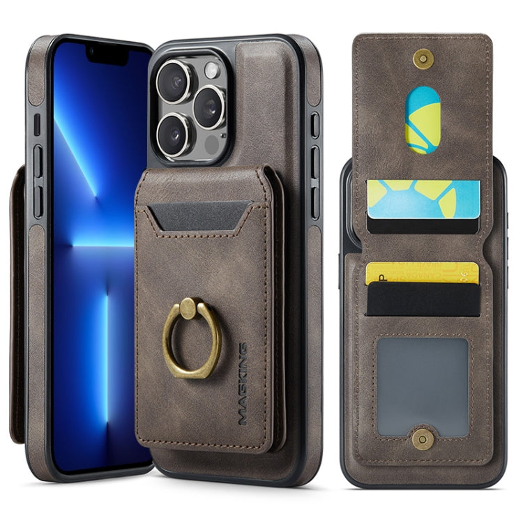 For iPhone 13 Pro DG.MING K1 MagSafe Detachable Wallet RFID Back Cover Phone Case(Coffee) - iPhone 13 Pro Cases by DG.MING | Online Shopping South Africa | PMC Jewellery | Buy Now Pay Later Mobicred