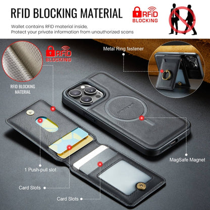 For iPhone 13 Pro DG.MING K1 MagSafe Detachable Wallet RFID Back Cover Phone Case(Black) - iPhone 13 Pro Cases by DG.MING | Online Shopping South Africa | PMC Jewellery | Buy Now Pay Later Mobicred