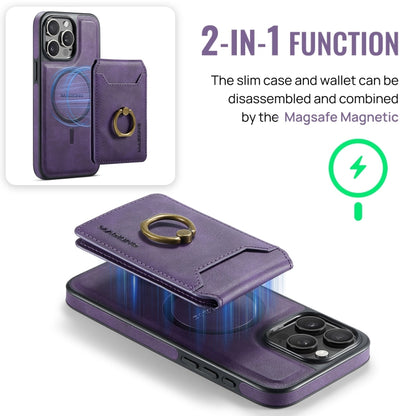 For iPhone 12 Pro Max DG.MING K1 MagSafe Detachable Wallet RFID Back Cover Phone Case(Purple) - iPhone 12 Pro Max Cases by DG.MING | Online Shopping South Africa | PMC Jewellery | Buy Now Pay Later Mobicred