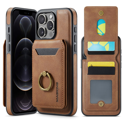 For iPhone 12 Pro DG.MING K1 MagSafe Detachable Wallet RFID Back Cover Phone Case(Brown) - iPhone 12 / 12 Pro Cases by DG.MING | Online Shopping South Africa | PMC Jewellery | Buy Now Pay Later Mobicred