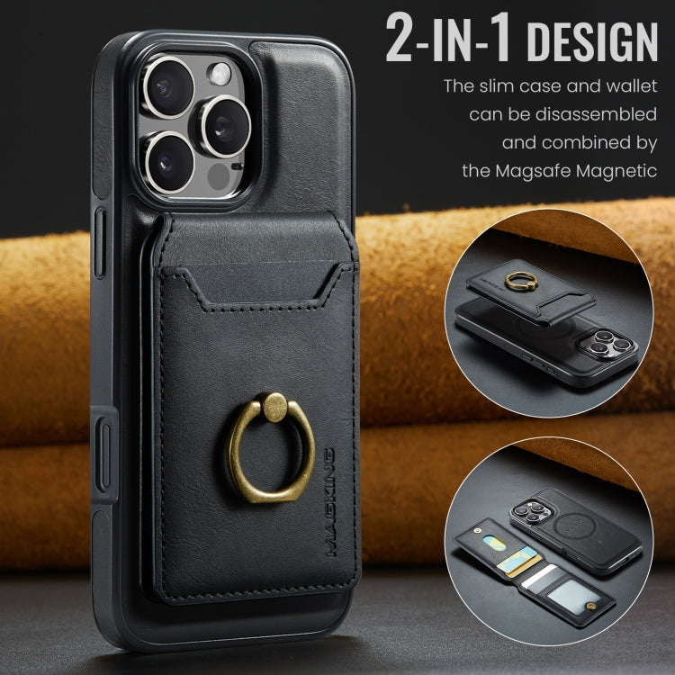 For iPhone 16 Pro Max MAGKING K1 MagSafe Detachable Wallet RFID Back Cover Phone Case(Black) - free shipping - PMC Jewellery - Order now!