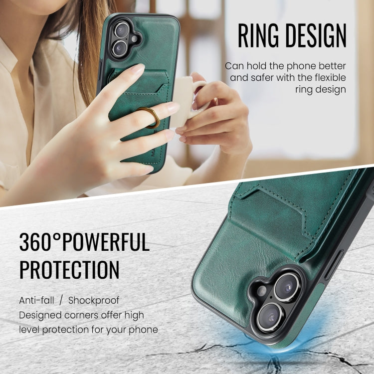 For iPhone 16 Plus DG.MING K1 MagSafe Detachable Wallet RFID Back Cover Phone Case(Green) - free shipping - PMC Jewellery - Order now!