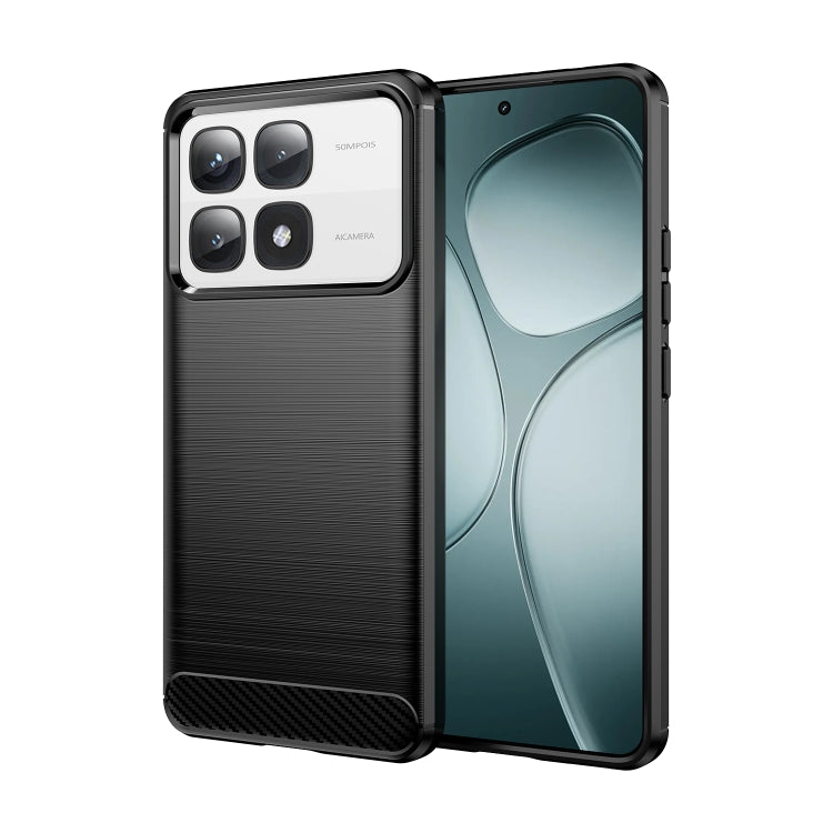 For Redmi K70 Ultra Brushed Texture Carbon Fiber TPU Phone Case(Black) - Xiaomi Cases by PMC Jewellery | Online Shopping South Africa | PMC Jewellery | Buy Now Pay Later Mobicred