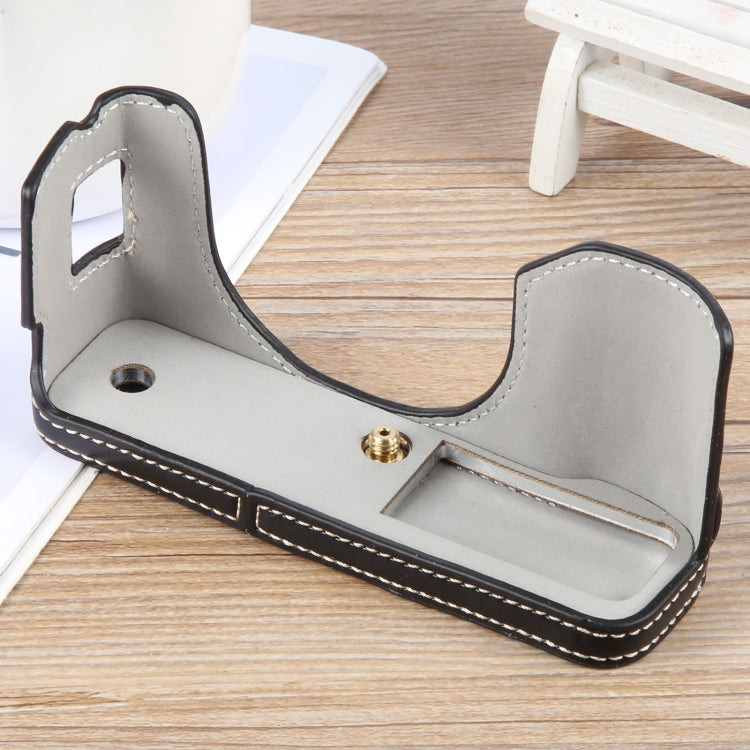 For FUJIFILM X100VI Glossy PU Leather Camera Half Case Base(Black) - Half Case by PMC TechLife | Online Shopping South Africa | PMC TechLife | Buy Now Pay Later Mobicred