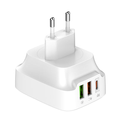 LDNIO Q334 32W Type-C + Dual USB Port Charger with 1m Micro USB Data Cable, Plug Type:EU Plug(White) - USB Charger by LDNIO | Online Shopping South Africa | PMC Jewellery | Buy Now Pay Later Mobicred