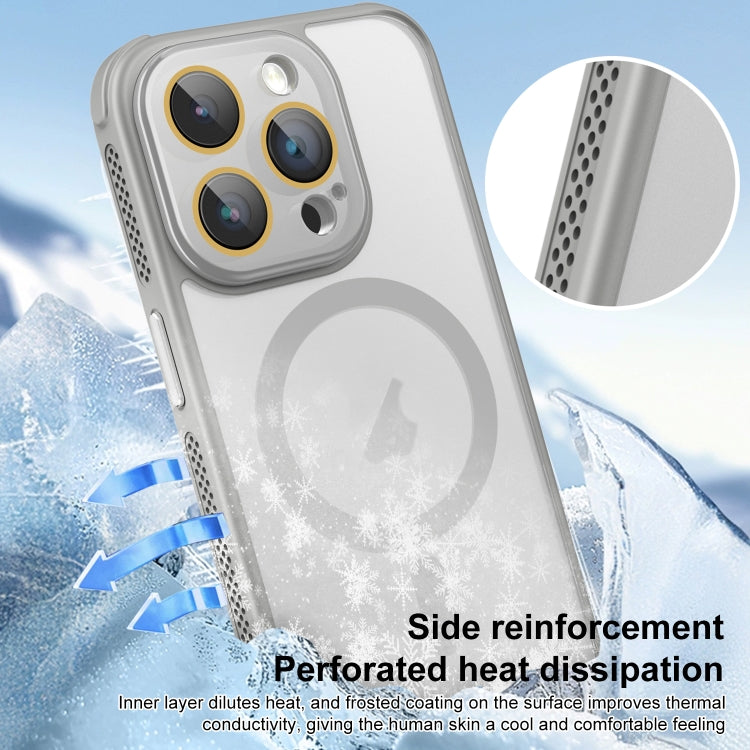 For iPhone 16 Side Cooling Skin Feel Frosted MagSafe Magnetic Phone Case(Black) - iPhone 16 Cases by PMC Jewellery | Online Shopping South Africa | PMC Jewellery | Buy Now Pay Later Mobicred