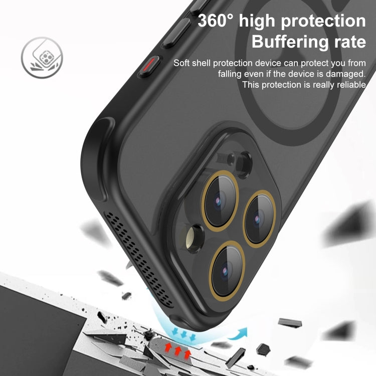 For iPhone 16 Pro Max Side Cooling Skin Feel Frosted MagSafe Magnetic Phone Case(Black) - iPhone 16 Pro Max Cases by PMC Jewellery | Online Shopping South Africa | PMC Jewellery | Buy Now Pay Later Mobicred