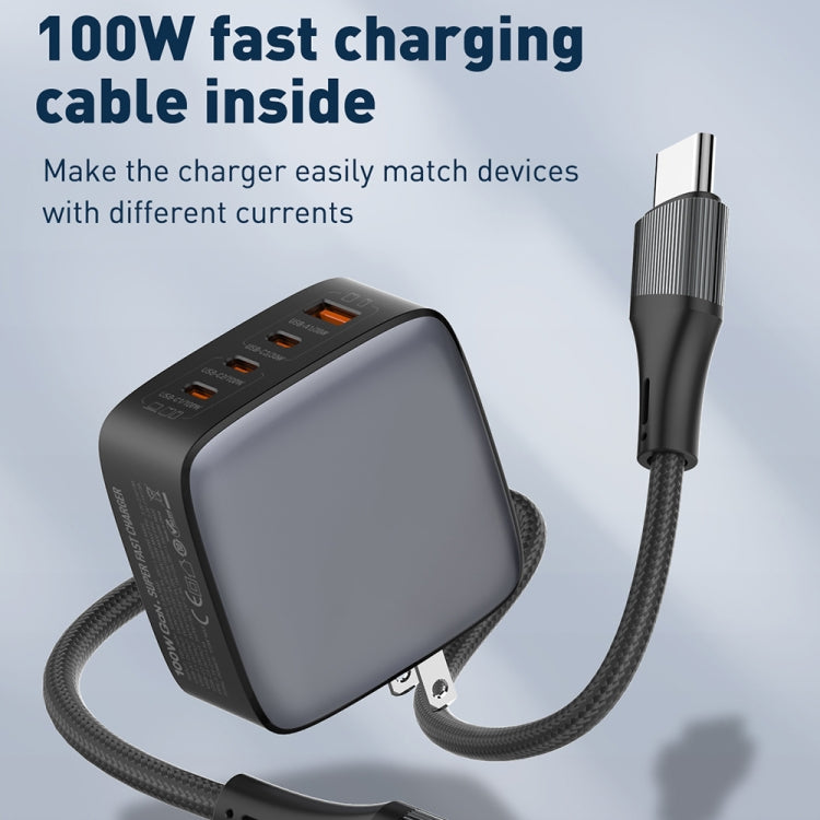 LDNIO Q408 100W GaN USB+3 USB-C / Type-C Interface Charger with 1m 100W USB-C / Type-C to USB-C / Type-C Data Cable, Plug Type:EU Plug(White) - USB Charger by LDNIO | Online Shopping South Africa | PMC Jewellery | Buy Now Pay Later Mobicred