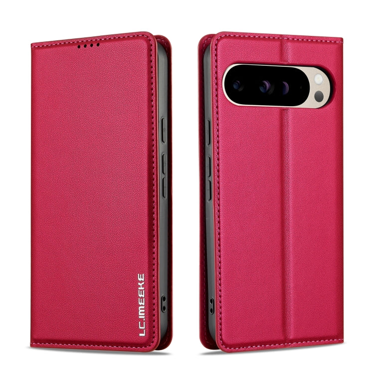 For Google Pixel 9 Pro / 9 LC.IMEEKE L1 Series Frosted Fine Texture PU Phone Case(Red) - Google Cases by LC.IMEEKE | Online Shopping South Africa | PMC Jewellery | Buy Now Pay Later Mobicred