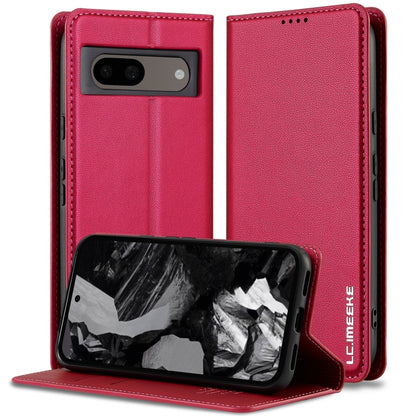 For Google Pixel 8 LC.IMEEKE L1 Series Frosted Fine Texture PU Phone Case(Red) - Google Cases by LC.IMEEKE | Online Shopping South Africa | PMC Jewellery | Buy Now Pay Later Mobicred