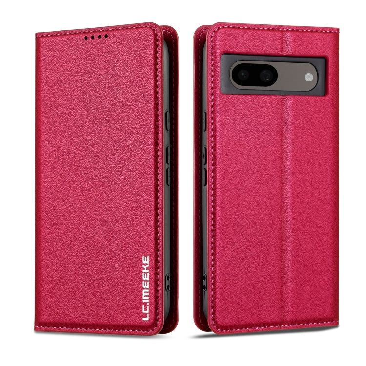 For Google Pixel 8 LC.IMEEKE L1 Series Frosted Fine Texture PU Phone Case(Red) - Google Cases by LC.IMEEKE | Online Shopping South Africa | PMC Jewellery | Buy Now Pay Later Mobicred