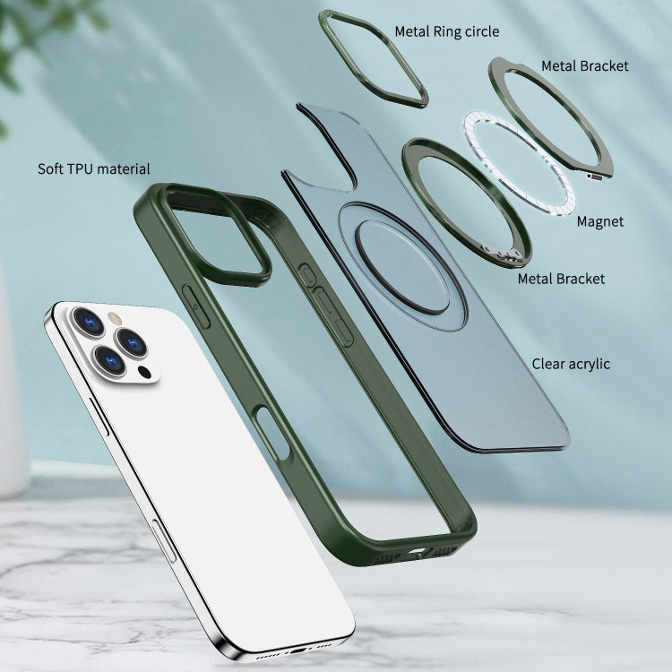 For iPhone 16 Pro Wing Series MagSafe Magnetic Ring Holder Phone Case(Green) - iPhone 16 Pro Cases by PMC Jewellery | Online Shopping South Africa | PMC Jewellery | Buy Now Pay Later Mobicred