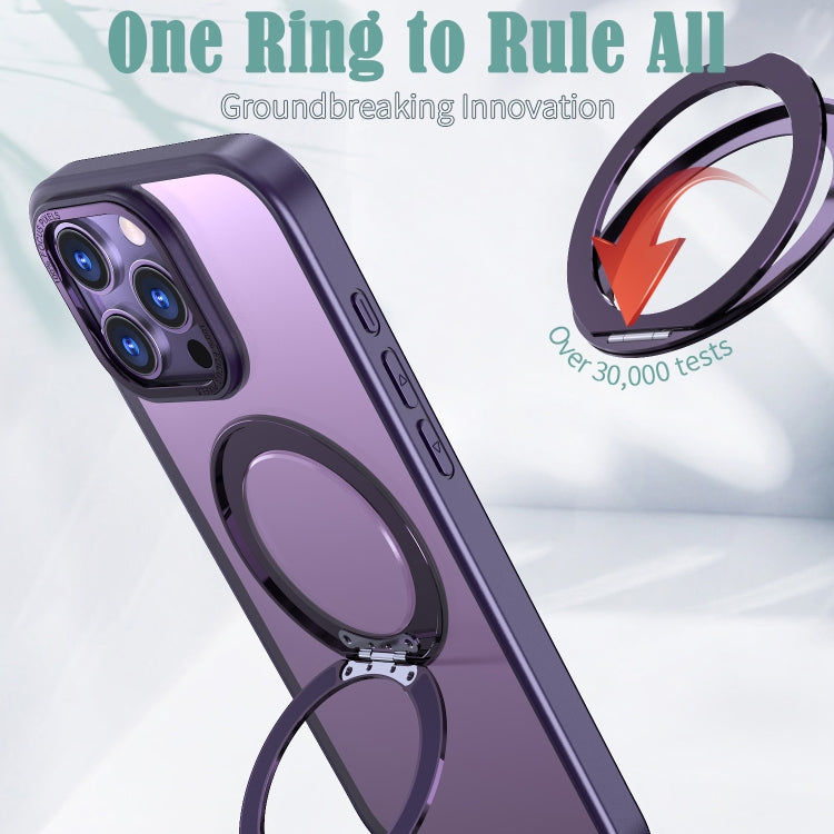 For iPhone 16 Pro Wing Series MagSafe Magnetic Ring Holder Phone Case(Dark Purple) - iPhone 16 Pro Cases by PMC Jewellery | Online Shopping South Africa | PMC Jewellery | Buy Now Pay Later Mobicred