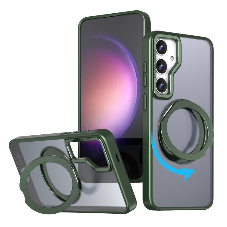 For Samsung Galaxy S24 5G Wing Series MagSafe Magnetic Ring Holder Phone Case(Green) - Galaxy S24 5G Cases by PMC Jewellery | Online Shopping South Africa | PMC Jewellery | Buy Now Pay Later Mobicred