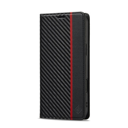 For iPhone 16 Pro LC.IMEEKE Carbon Fiber Leather Phone Case(Vertical Black) - iPhone 16 Pro Cases by LC.IMEEKE | Online Shopping South Africa | PMC Jewellery | Buy Now Pay Later Mobicred