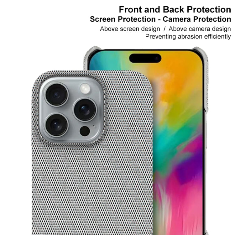 For iPhone 16 Pro Max imak Ruiyi Series Cloth Texture PU + PC Phone Case(Light Grey) - iPhone 16 Pro Max Cases by imak | Online Shopping South Africa | PMC Jewellery | Buy Now Pay Later Mobicred