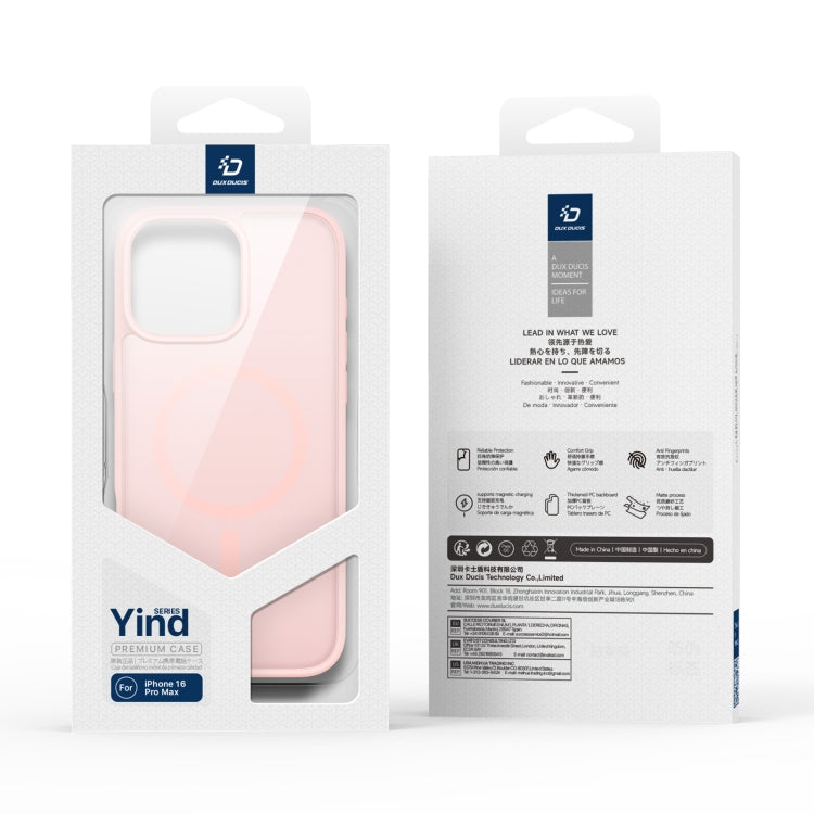 For iPhone 16 Pro Max DUX DUCIS Yind Series MagSafe TPU Hybrid PC Phone Case(Light Pink) - iPhone 16 Pro Max Cases by DUX DUCIS | Online Shopping South Africa | PMC Jewellery | Buy Now Pay Later Mobicred