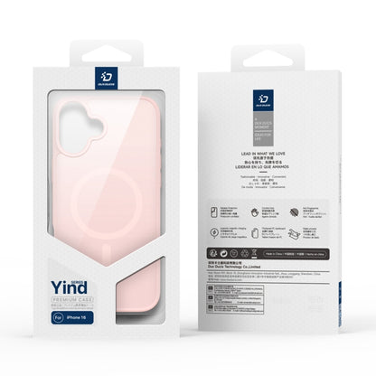 For iPhone 16 DUX DUCIS Yind Series MagSafe TPU Hybrid PC Phone Case(Light Pink) - iPhone 16 Cases by DUX DUCIS | Online Shopping South Africa | PMC Jewellery | Buy Now Pay Later Mobicred