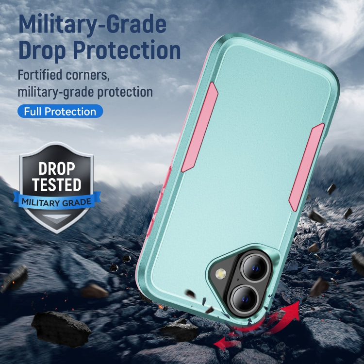 For iPhone 16 Plus Pioneer Armor Heavy Duty PC + TPU Phone Case(Green+Pink) - iPhone 16 Plus Cases by PMC Jewellery | Online Shopping South Africa | PMC Jewellery | Buy Now Pay Later Mobicred