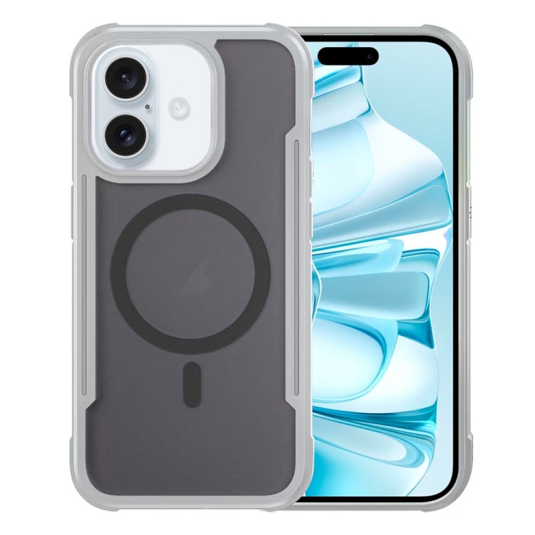 For iPhone 16 Skin Feel Frosted MagSafe Magnetic PC Hybrid TPU Phone Case(Grey) - iPhone 16 Cases by PMC Jewellery | Online Shopping South Africa | PMC Jewellery | Buy Now Pay Later Mobicred