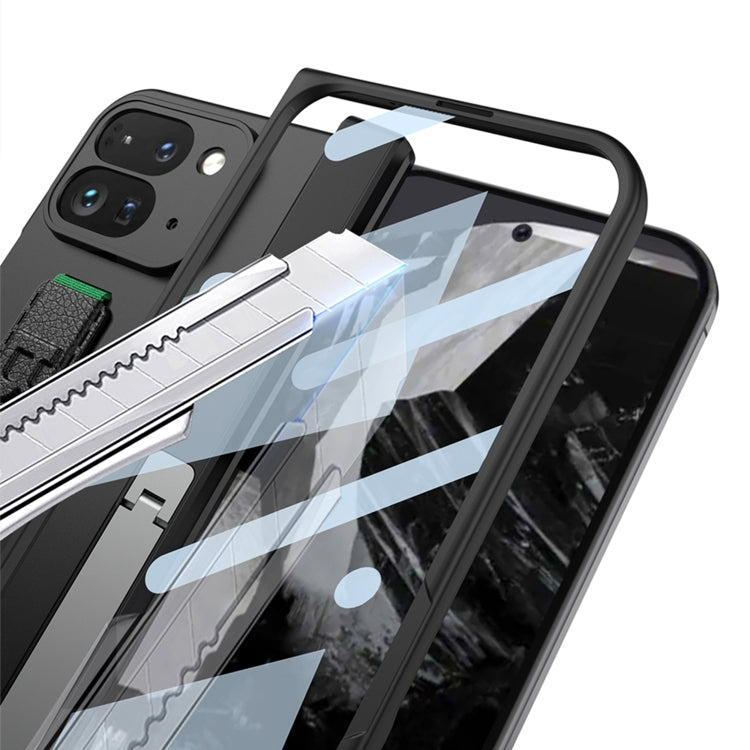 For Google Pixel 9 Pro Fold GKK Integrated Fold Hinge Wrist Strap Phone Case with Holder(Green) - free shipping - PMC Jewellery - Order now!