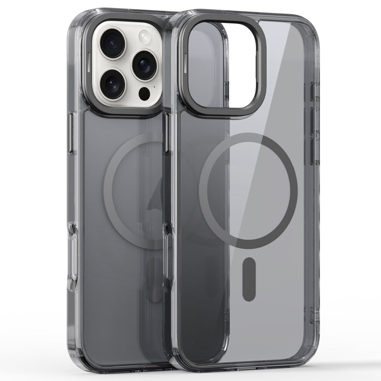 For iPhone 16 Pro Mirror Crystal Clear Lens Holder MagSafe Magnetic Phone Case(Transparent Grey) - iPhone 16 Pro Cases by PMC Jewellery | Online Shopping South Africa | PMC Jewellery | Buy Now Pay Later Mobicred