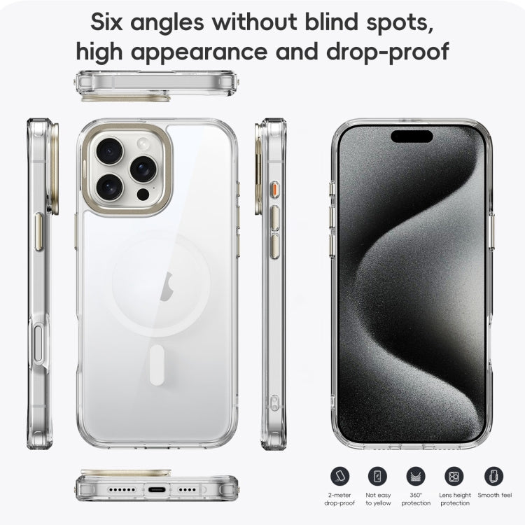 For iPhone 16 Pro Max Mirror Crystal Clear Lens Holder MagSafe Magnetic Phone Case(Transparent Grey) - iPhone 16 Pro Max Cases by PMC Jewellery | Online Shopping South Africa | PMC Jewellery | Buy Now Pay Later Mobicred