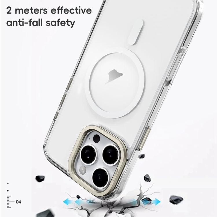 For iPhone 16 Pro Mirror Crystal Clear Lens Holder MagSafe Magnetic Phone Case(Transparent) - iPhone 16 Pro Cases by PMC Jewellery | Online Shopping South Africa | PMC Jewellery | Buy Now Pay Later Mobicred