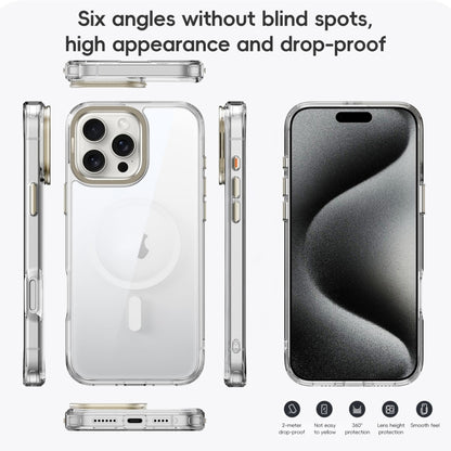 For iPhone 16 Plus Frosted Crystal Clear Lens Holder MagSafe Magnetic Phone Case(Transparent Black) - iPhone 16 Plus Cases by PMC Jewellery | Online Shopping South Africa | PMC Jewellery | Buy Now Pay Later Mobicred