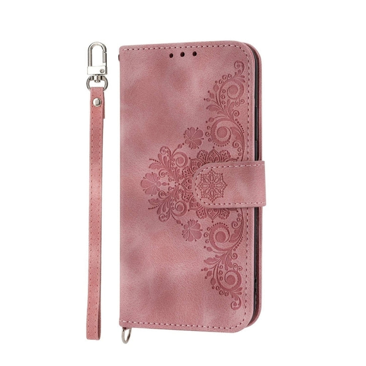 For Redmi K70 Ultra Skin Feel Flowers Embossed Wallet Leather Phone Case(Pink) - Xiaomi Cases by PMC Jewellery | Online Shopping South Africa | PMC Jewellery | Buy Now Pay Later Mobicred