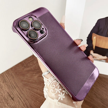 For iPhone 15 Pro Max Electroplated PC Frameless Cooling Phone Case(Purple) - iPhone 15 Pro Max Cases by PMC Jewellery | Online Shopping South Africa | PMC Jewellery | Buy Now Pay Later Mobicred