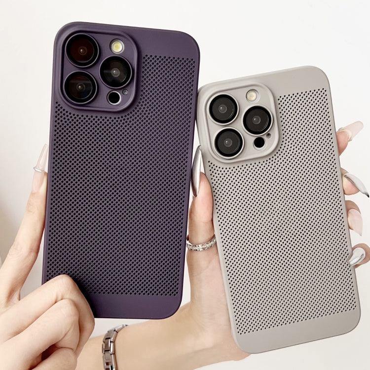 For iPhone 14 Frameless Oil Spray PC Cooling Phone Case(Purple) - iPhone 14 Cases by PMC Jewellery | Online Shopping South Africa | PMC Jewellery | Buy Now Pay Later Mobicred