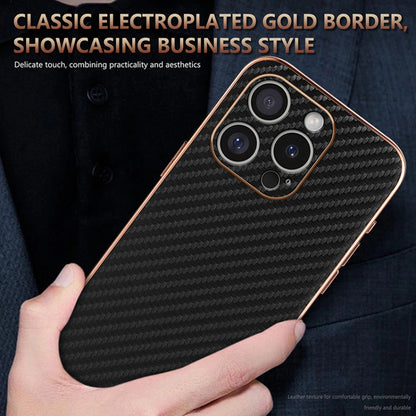 For iPhone 16 Pro AZNS Electroplated Edge Carbon Fiber Texture Phone Case(Black) - iPhone 16 Pro Cases by AZNS | Online Shopping South Africa | PMC Jewellery | Buy Now Pay Later Mobicred