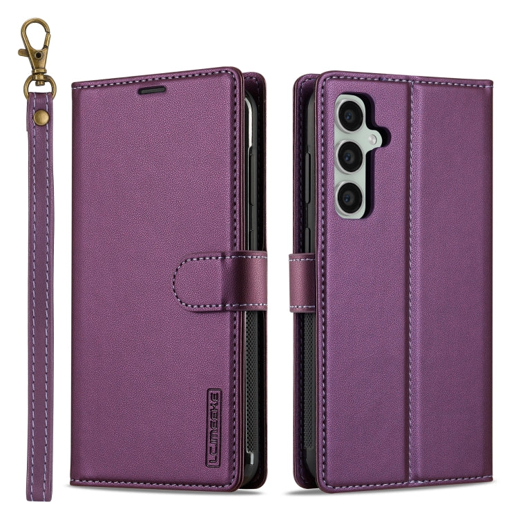 For Samsung Galaxy S23 FE 5G LC.IMEEKE L2 Series Detachable Magsafe PU Phone Case with Lanyard(Purple) - Galaxy S23 FE 5G Cases by LC.IMEEKE | Online Shopping South Africa | PMC Jewellery | Buy Now Pay Later Mobicred