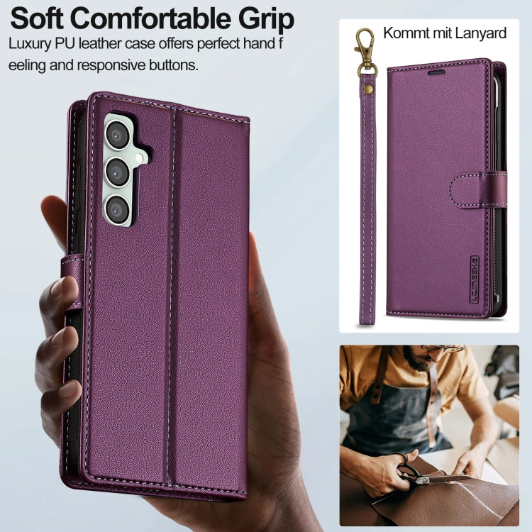 For Samsung Galaxy S24 5G LC.IMEEKE L2 Series Detachable Magsafe PU Phone Case with Lanyard(Purple) - Galaxy S24 5G Cases by LC.IMEEKE | Online Shopping South Africa | PMC Jewellery | Buy Now Pay Later Mobicred