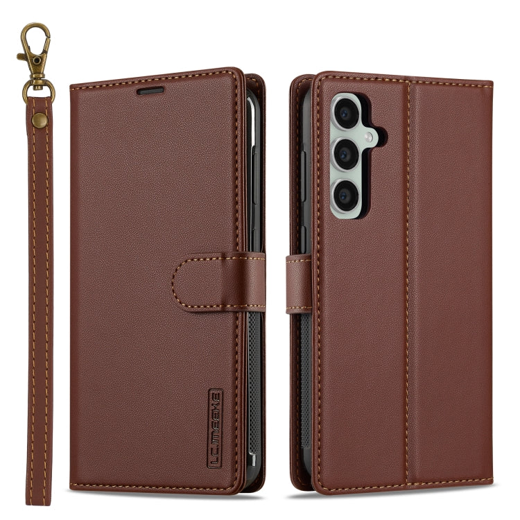 For Samsung Galaxy S24+ 5G LC.IMEEKE L2 Series Detachable Magsafe PU Phone Case with Lanyard(Brown) - Galaxy S24+ 5G Cases by LC.IMEEKE | Online Shopping South Africa | PMC Jewellery | Buy Now Pay Later Mobicred